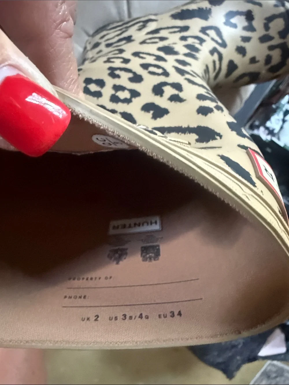 Hunter Kids Leopard-Print Tan and Black Rain Boots